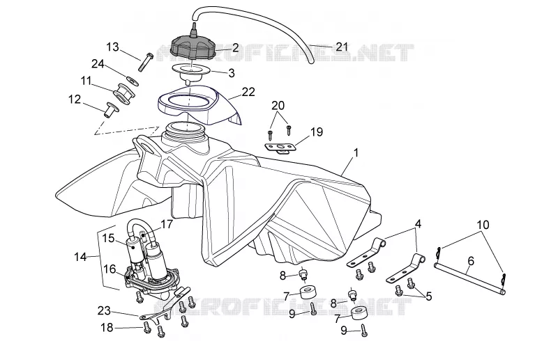 Reservoir carburant Aprilia APRILIA-MOTORCYCLES 450 SXV 2011  SXV STREET LEGAL