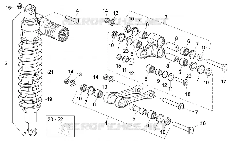 Suspension arriere Aprilia APRILIA-MOTORCYCLES 450 SXV 2009  SXV STREET LEGAL