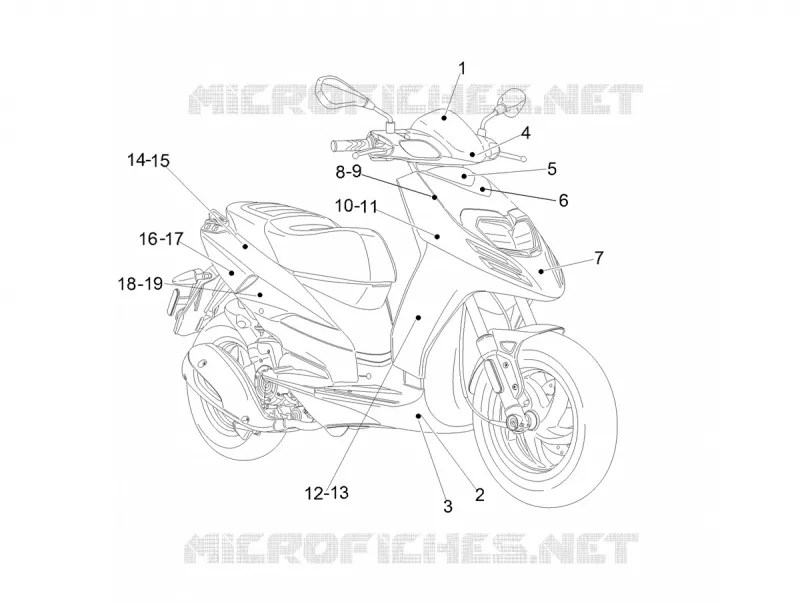AUTOCOLLANTS - ETIQUETTES Aprilia APRILIA-SCOOTER 125 SR 2020  SR 125 STORM TT BSIV NO ABS