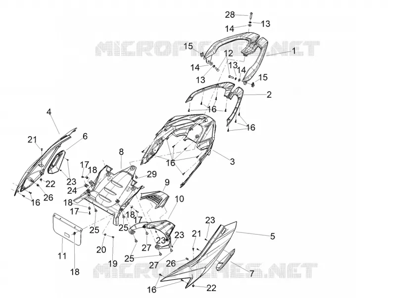 CARENAGES ARRIERE Aprilia APRILIA-SCOOTER 125 SR 2023  SR COMPACT GT 125 CBS E5