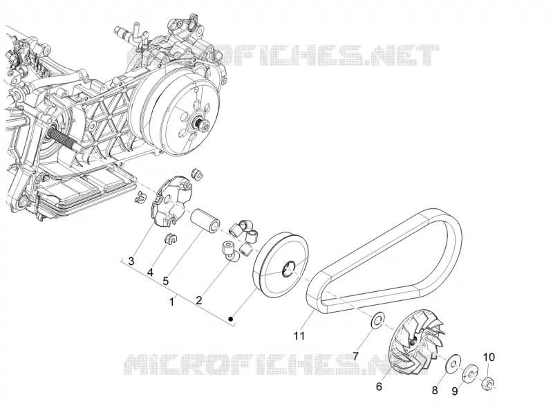 Demi-poulie motrice Aprilia APRILIA-SCOOTER 125 SR 2022  SR COMPACT GT 125 CBS E5