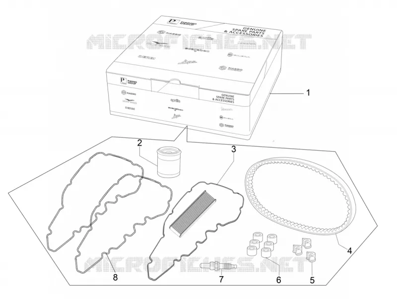 Wear and maintenance kit Aprilia APRILIA-SCOOTER 125 SR 2022  SR COMPACT GT 125 CBS E5