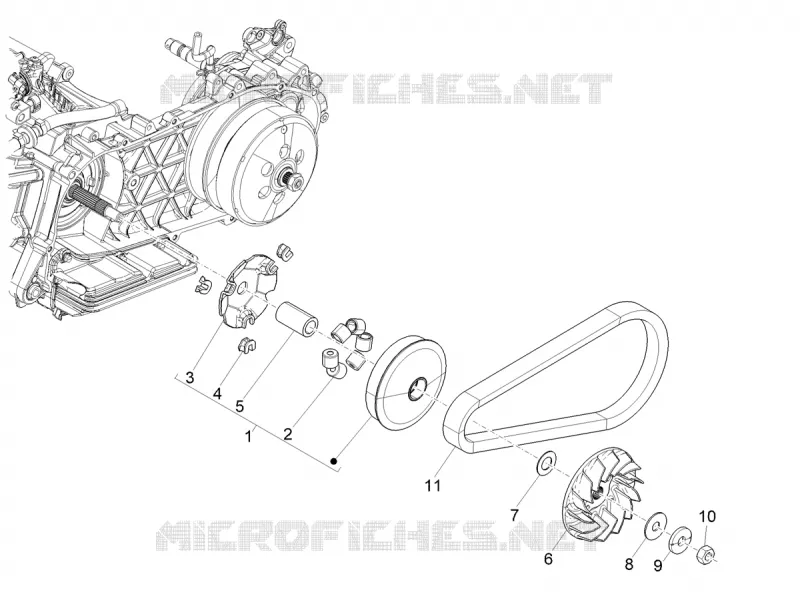 Demi-poulie motrice Aprilia APRILIA-SCOOTER 125 SR 2022  SR COMPACT GT 125 E5 ABS