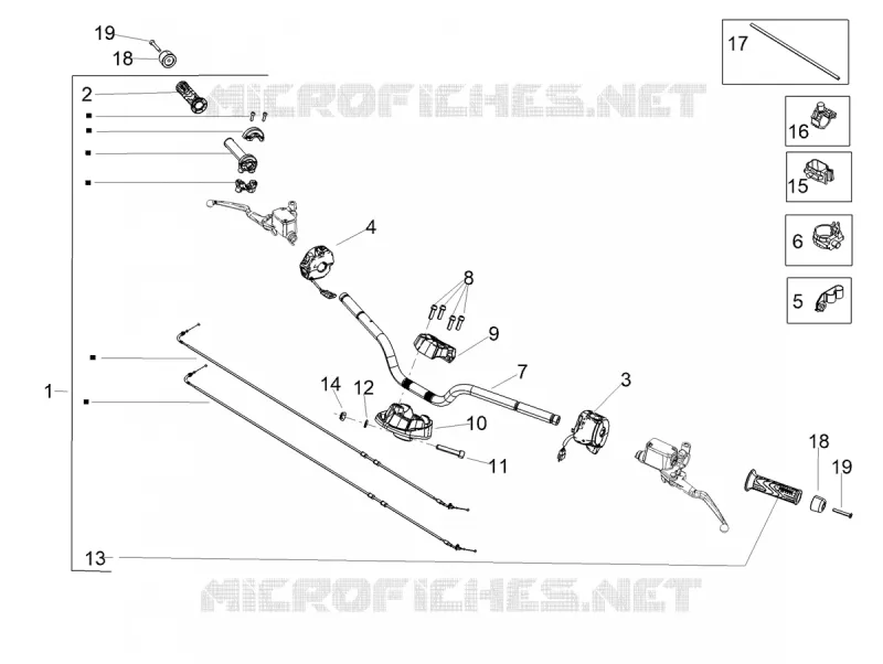 GUIDON - COMMANDES Aprilia APRILIA-SCOOTER 125 SR 2023  SR COMPACT GT 125 E5 ABS