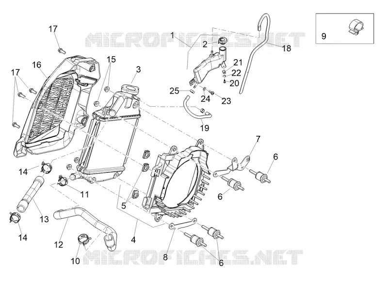 Installation de refoidissement Aprilia APRILIA-SCOOTER 125 SR 2022  SR COMPACT GT 125 E5 ABS