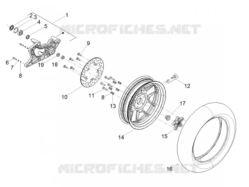 ROUE ARRIERE Aprilia APRILIA-SCOOTER 125 SR 2023  SR COMPACT GT 125 E5 ABS