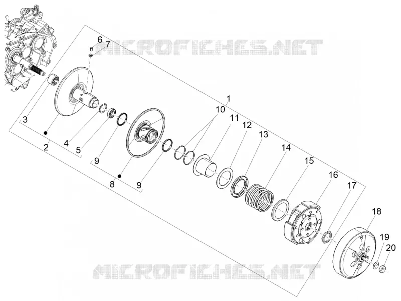 EMBRAYAGE Aprilia APRILIA-SCOOTER 200 SR 2021  SR COMPACT GT 200 E5