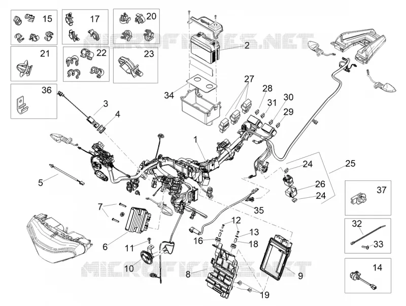 CIRCUIT ELECTRIQUE AVANT Aprilia APRILIA-MOTORCYCLES 660 TUAREG 2024  Tuareg 660 E5 ABS