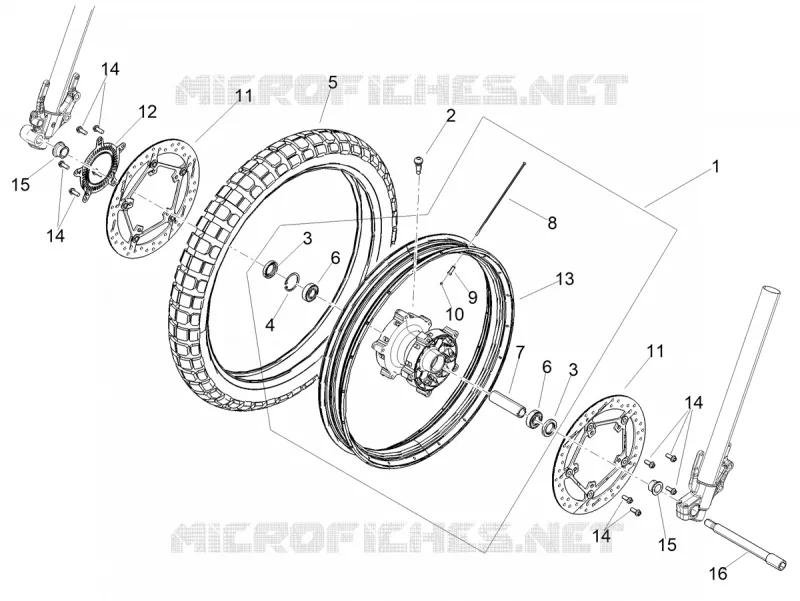 Roue avant Aprilia APRILIA-MOTORCYCLES 660 TUAREG 2024  Tuareg 660 E5 ABS