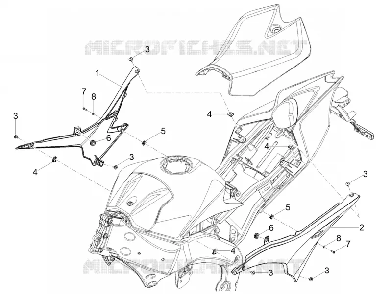 CARENAGES CENTRAUX Aprilia APRILIA-MOTORCYCLES 125 RS 2023  RS 125 GP Replica 4T E5 ABS