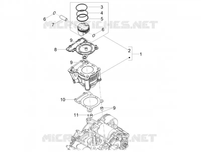 CYLINDRE - PISTON Aprilia APRILIA-MOTORCYCLES 125 RS 2023  RS 125 GP Replica 4T E5 ABS