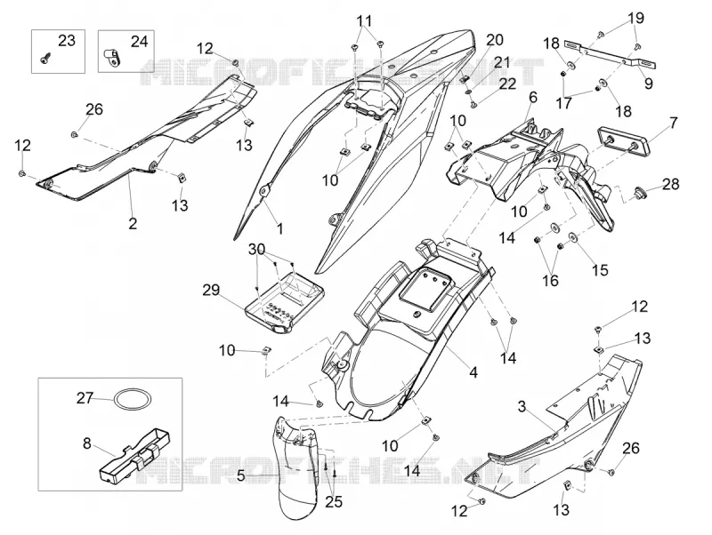 CARENAGES ARRIERE Aprilia APRILIA-MOTORCYCLES 125 RX 2021  RX 125 E5