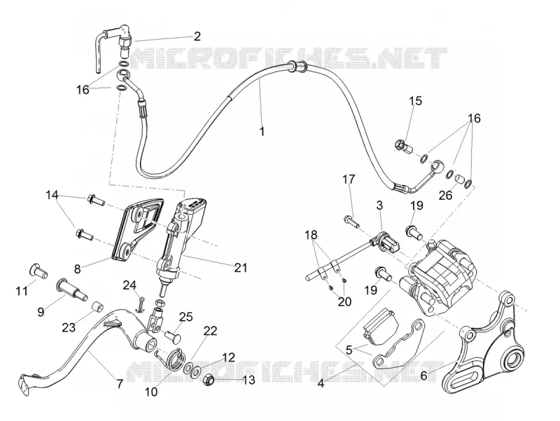 Sys.frein arrière Aprilia APRILIA-MOTORCYCLES 125 RX 2021  RX 125 E5