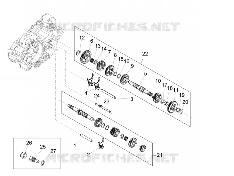 BOITE DE VITESSES Aprilia APRILIA-MOTORCYCLES 125 RX 2023  RX 125 E5