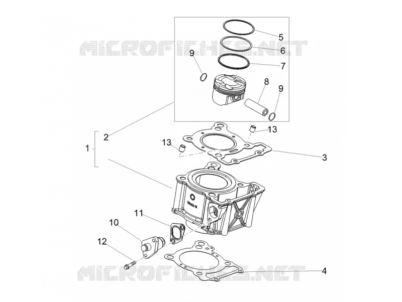 CYLINDRE - PISTON Aprilia APRILIA-MOTORCYCLES 125 RX 2023  RX 125 E5