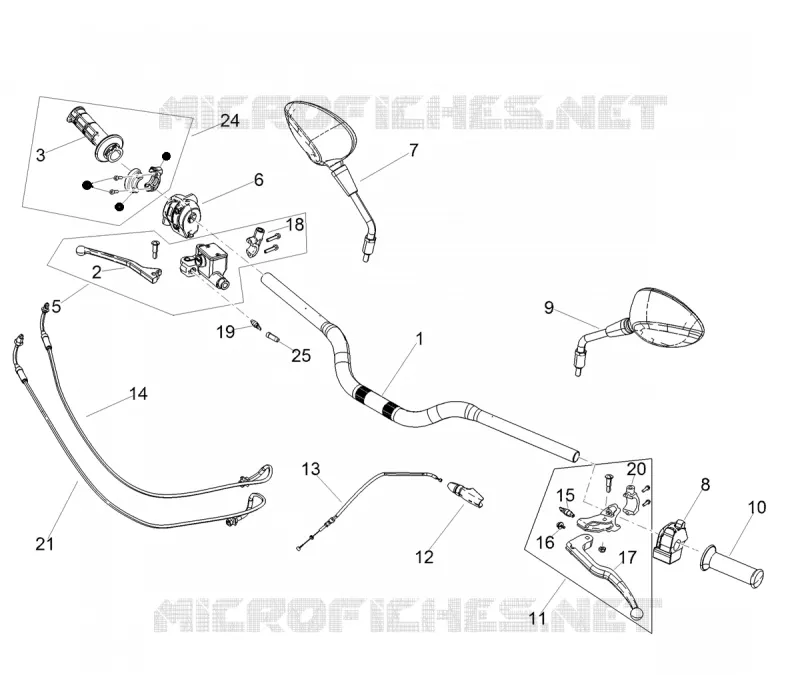 Guidon et commandes Aprilia APRILIA-MOTORCYCLES 125 RX 2023  RX 125 E5