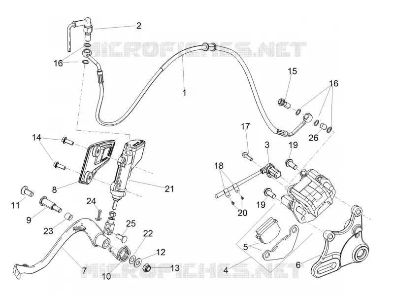 Sys.frein arrière Aprilia APRILIA-MOTORCYCLES 125 RX 2022  RX 125 E5