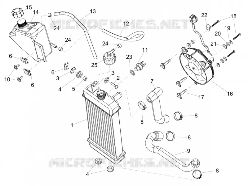 Installation de refoidissement Aprilia APRILIA-MOTORCYCLES 125 SX 2021  SX 125 E5