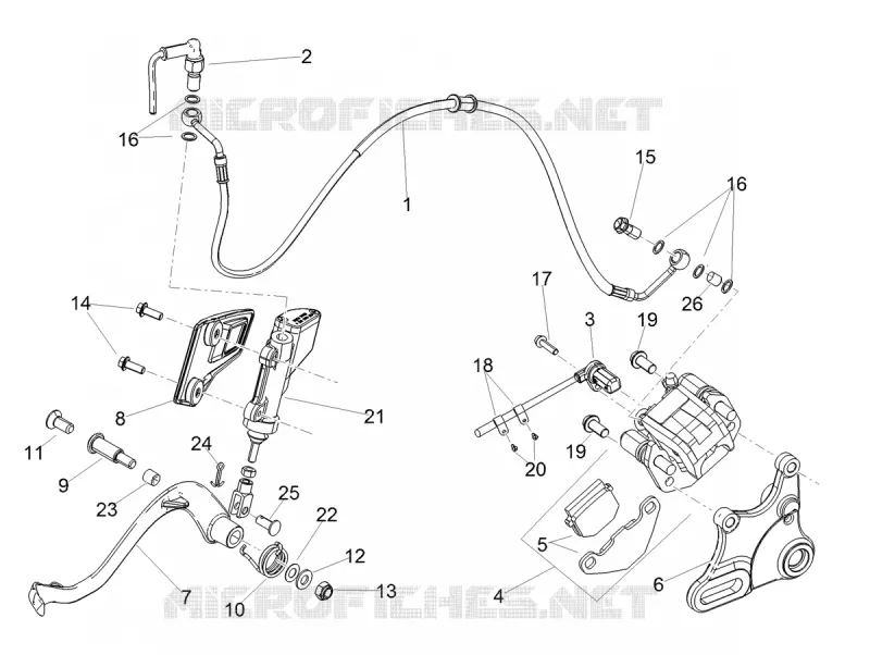 Sys.frein arrière Aprilia APRILIA-MOTORCYCLES 125 SX 2024  SX 125 E5