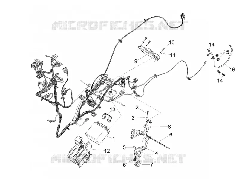 CIRCUIT ELECTRIQUE ARRIERE Aprilia APRILIA-SCOOTER 200 SR 2023  SR COMPACT GT 200 E5