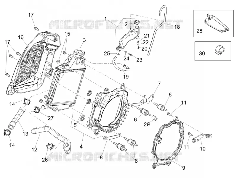 Installation de refoidissement Aprilia APRILIA-SCOOTER 200 SR 2023  SR COMPACT GT 200 E5