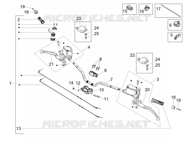 Guidon - Maître cylindre Aprilia APRILIA-SCOOTER 125 SR 2024  SR GT 125 ABS E5 REPLICA
