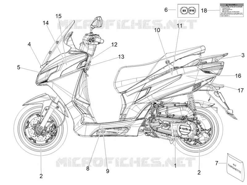 AUTOCOLLANTS - ETIQUETTES Aprilia APRILIA-SCOOTER 50 SXR 2025  SXR 50 4T 3V E5 HE NEW COMFORT