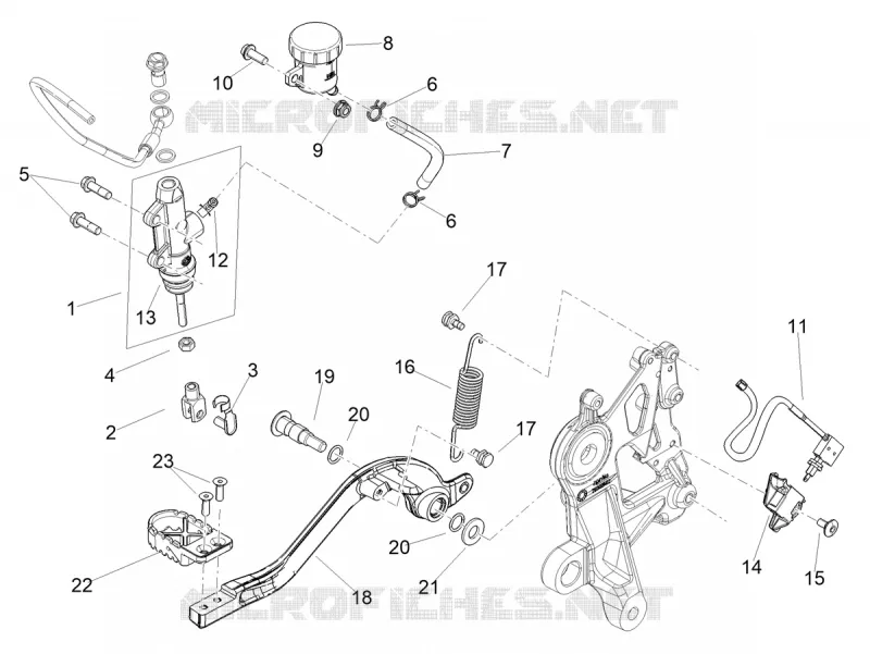 MAITRE CYLINDRE DE FREIN ARRIERE Aprilia APRILIA-MOTORCYCLES 660 TUAREG 2025  Tuareg 660 Rally E5+