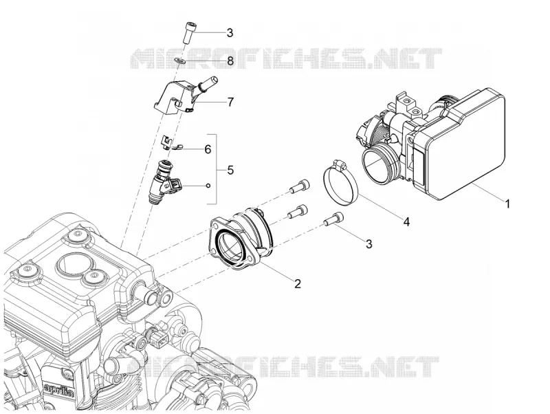 BOITIER PAPILLON INJECTION Aprilia APRILIA-MOTORCYCLES 125 TUONO 2025  Tuono 125 E5+ ABS