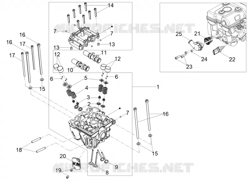 CULASSE - SOUPAPES Aprilia APRILIA-MOTORCYCLES 125 TUONO 2025  Tuono 125 E5+ ABS