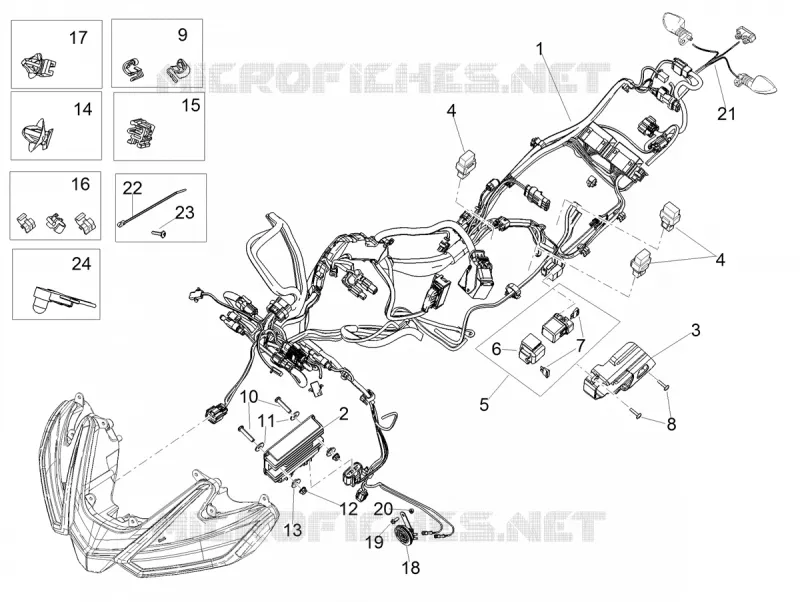 CIRCUIT ELECTRIQUE AVANT Aprilia APRILIA-MOTORCYCLES 660 TUONO 2023  Tuono 660 4T 8V E5 ABS
