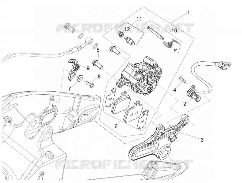 ETRIER DE FREIN ARRIERE Aprilia APRILIA-MOTORCYCLES 660 TUONO 2023  Tuono 660 4T 8V E5 ABS