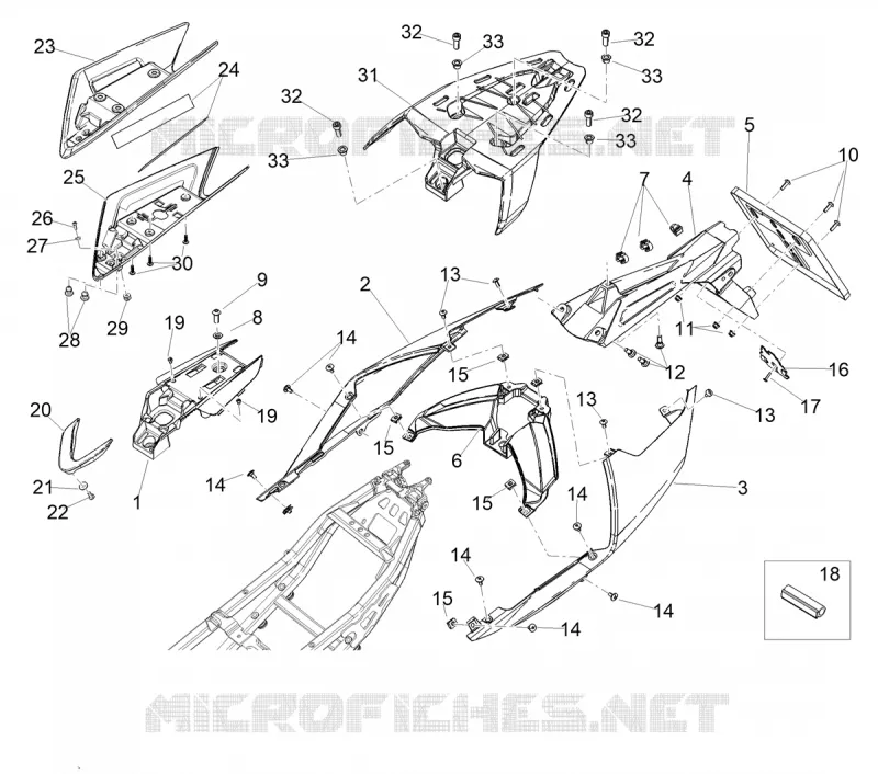 CARENAGES ARRIERE Aprilia APRILIA-MOTORCYCLES 660 TUONO 2024  Tuono 660 4T 8V E5 Factory ABS