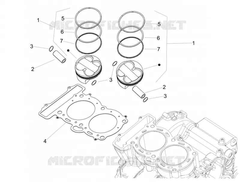 CYLINDRE - PISTON Aprilia APRILIA-MOTORCYCLES 660 TUONO 2023  Tuono 660 4T 8V E5 Factory ABS