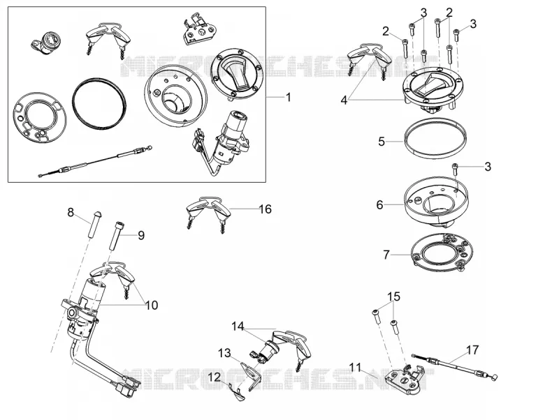 SERRURES Aprilia APRILIA-MOTORCYCLES 660 TUONO 2023  Tuono 660 4T 8V E5 Factory ABS