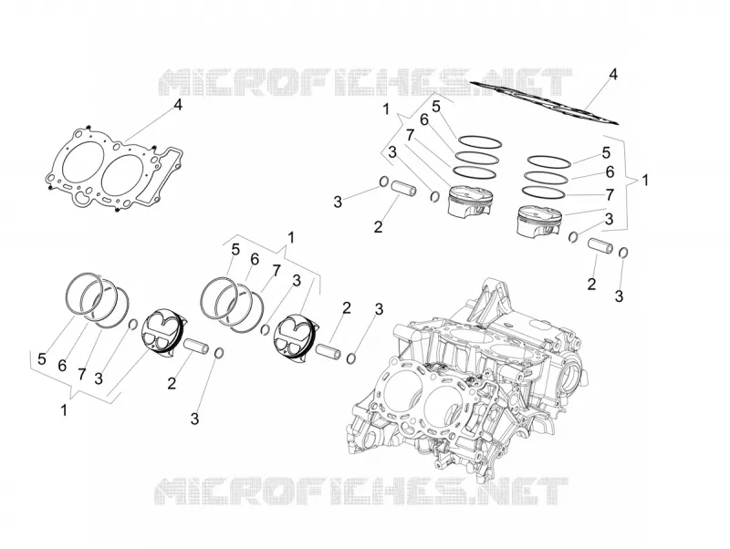 CYLINDRE - PISTON Aprilia APRILIA-MOTORCYCLES 1100 TUONO 2023  Tuono V4 Factory 1100 E5 Superpole ABS
