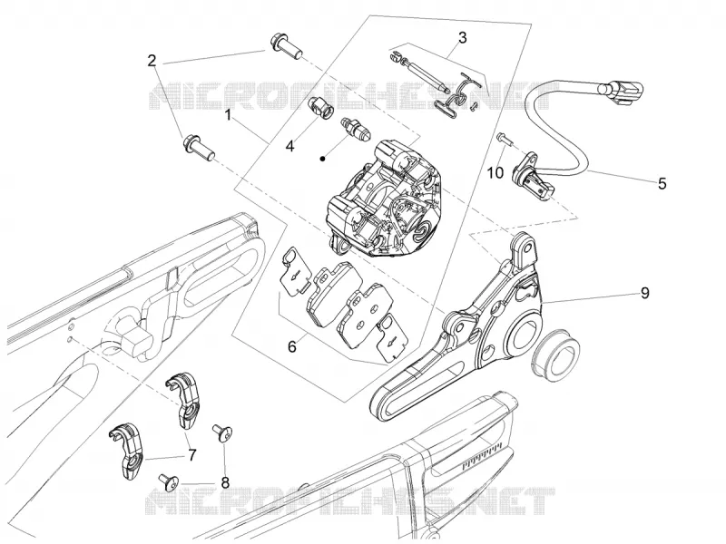 ETRIER DE FREIN ARRIERE Aprilia APRILIA-MOTORCYCLES 1100 TUONO 2023  Tuono V4 Factory 1100 E5 Superpole ABS