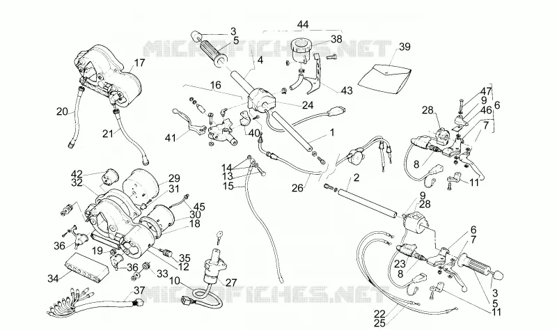 Guidon - Commandes Aprilia APRILIA-MOTORCYCLES 125 AF1 1991  AF1 FUTURA