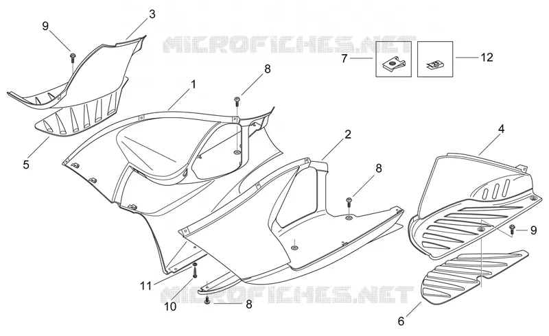 Carrosserie centrale III Aprilia APRILIA-SCOOTER 50 AREA-51 2000  Area 51