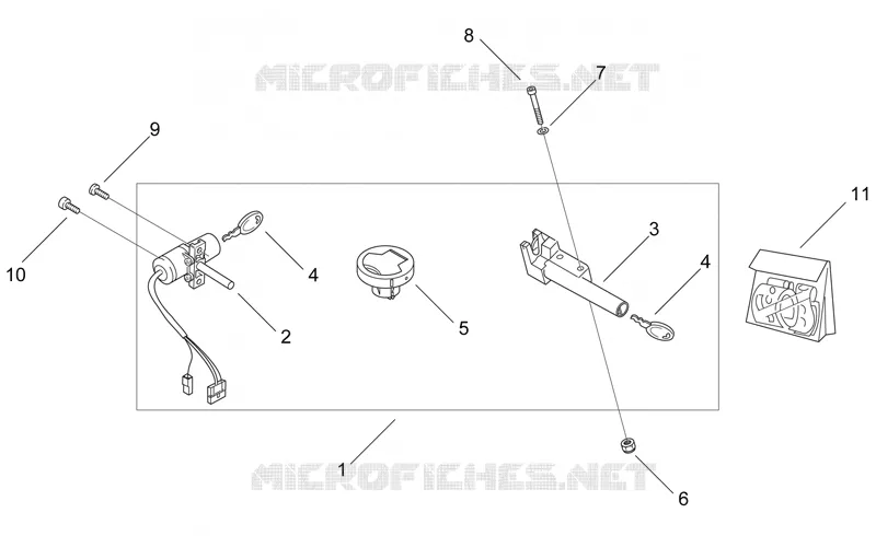 Décalco et Kit serrure Aprilia APRILIA-SCOOTER 50 AREA-51 1998  Area 51