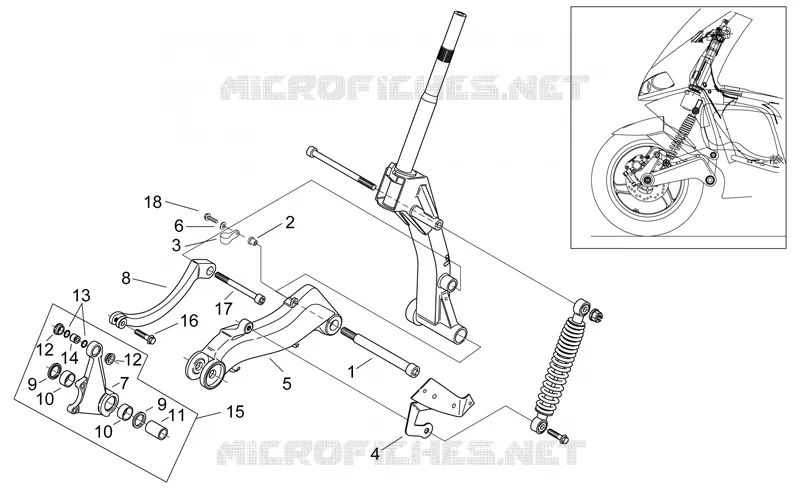 Suspension avant I Aprilia APRILIA-SCOOTER 50 AREA-51 2000  Area 51
