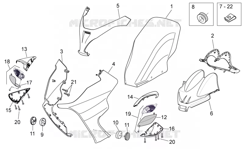 Carrosserie av. I Aprilia APRILIA-SCOOTER 250 ATLANTIC 2005  Atlantic