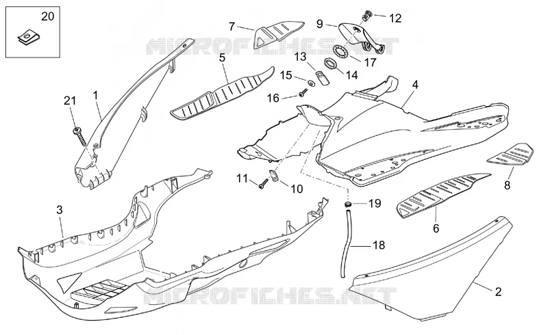 Carrosserie centrale Aprilia APRILIA-SCOOTER 250 ATLANTIC 2005  Atlantic