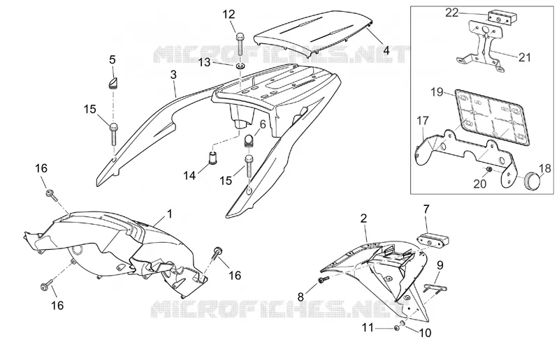 Carrosserie posterieure II Aprilia APRILIA-SCOOTER 250 ATLANTIC 2004  Atlantic