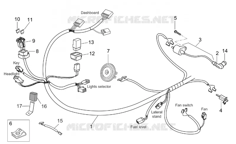 Circuit electrique AV Aprilia APRILIA-SCOOTER 200 ATLANTIC 2005  Atlantic