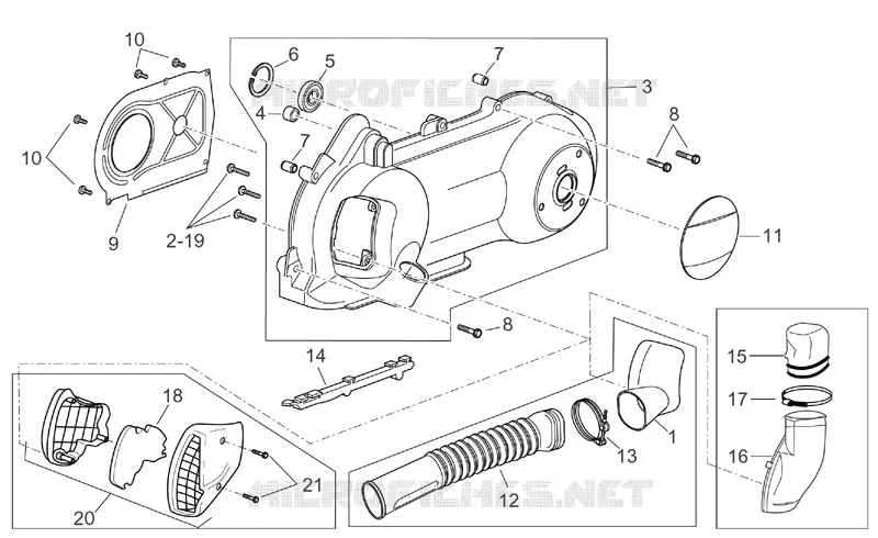 Couvercle variateur Aprilia APRILIA-SCOOTER 250 ATLANTIC 2003  Atlantic
