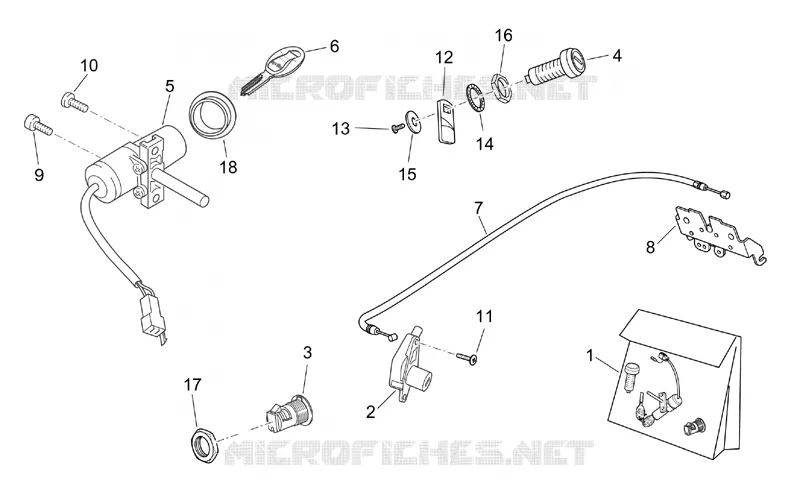 Kit serrure Aprilia APRILIA-SCOOTER 200 ATLANTIC 2003  Atlantic