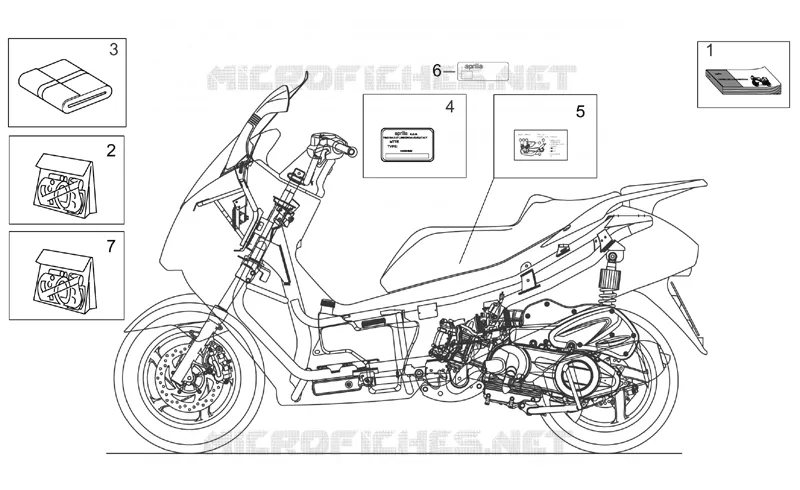 Plaquettes-decal. Aprilia APRILIA-SCOOTER 200 ATLANTIC 2003  Atlantic