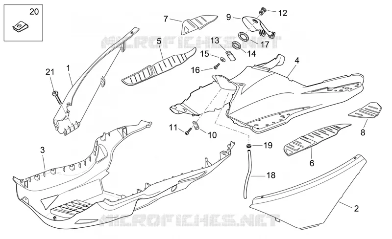 Carrosserie centrale Aprilia APRILIA-SCOOTER 125 ATLANTIC 2006  Atlantic