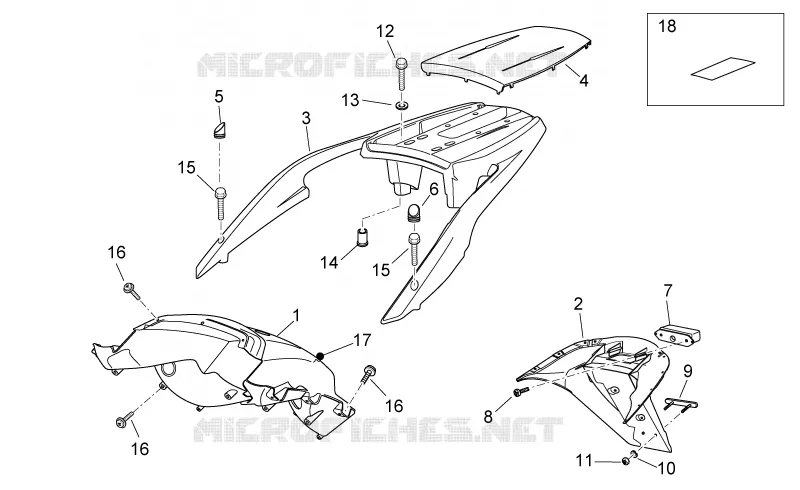 Carrosserie posterieure II Aprilia APRILIA-SCOOTER 125 ATLANTIC 2006  Atlantic